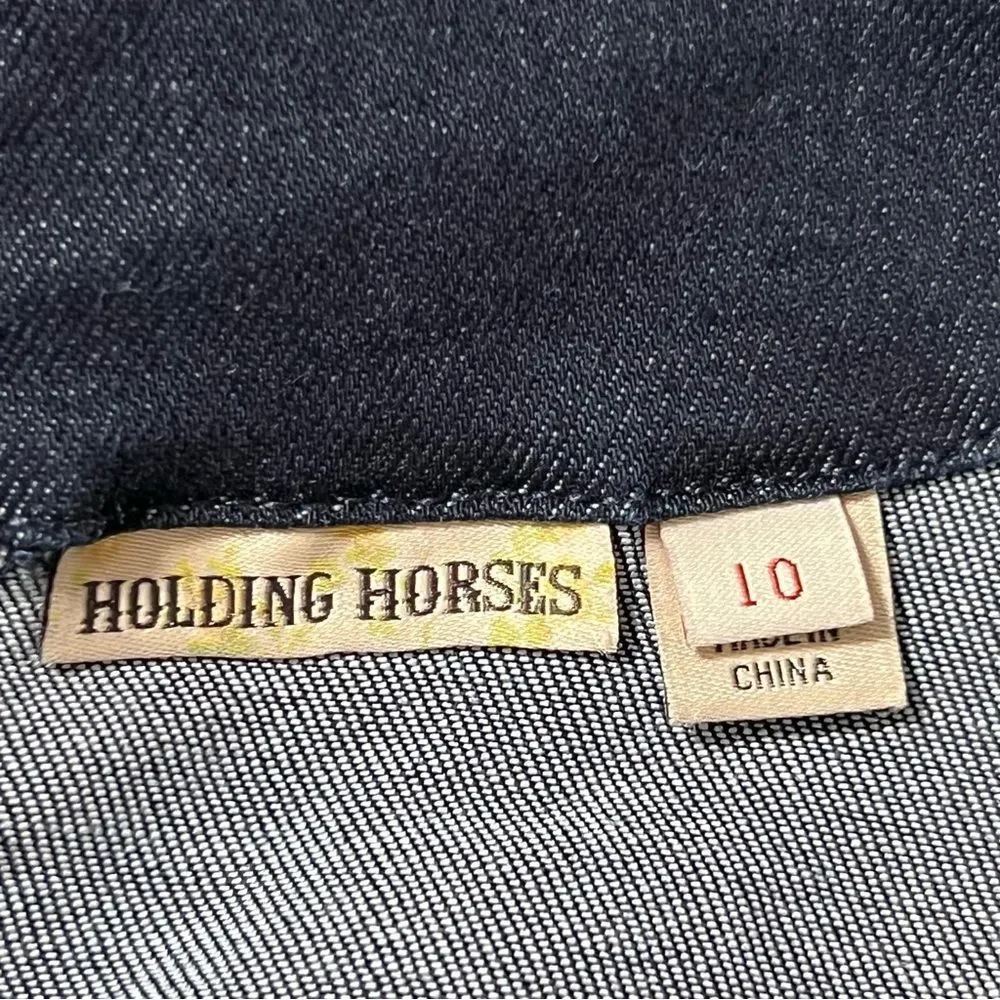 Anthropologie Holding Horses Womens Western Denim Dress Size 10 Minimalist - Picture 13 of 14